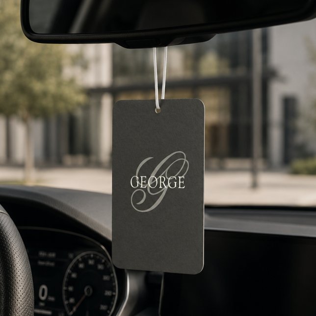 Désodorisant Pour Voiture Voiture à script d'initiale de monogramme (Créateur téléchargé)