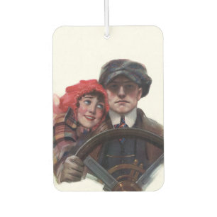 Désodorisant Pour Voiture Voiture classique vintage romantique d'hiver illus