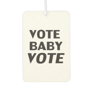Désodorisant Pour Voiture "vote bébé vote" noir blanc - air freshener