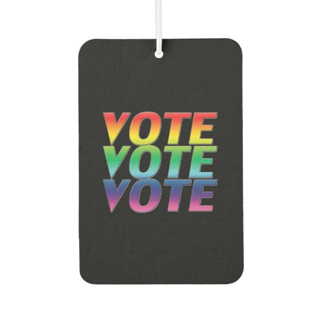 Désodorisant Pour Voiture "vote" - Black Pride rainbow lgbtq (Devant)