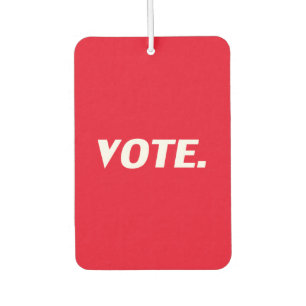 Désodorisant Pour Voiture Votez la typographie moderne rouge et blanche