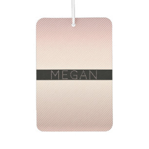 Désodorisant Pour Voiture Votre Ombre rose   mince nommé et rayures blanches