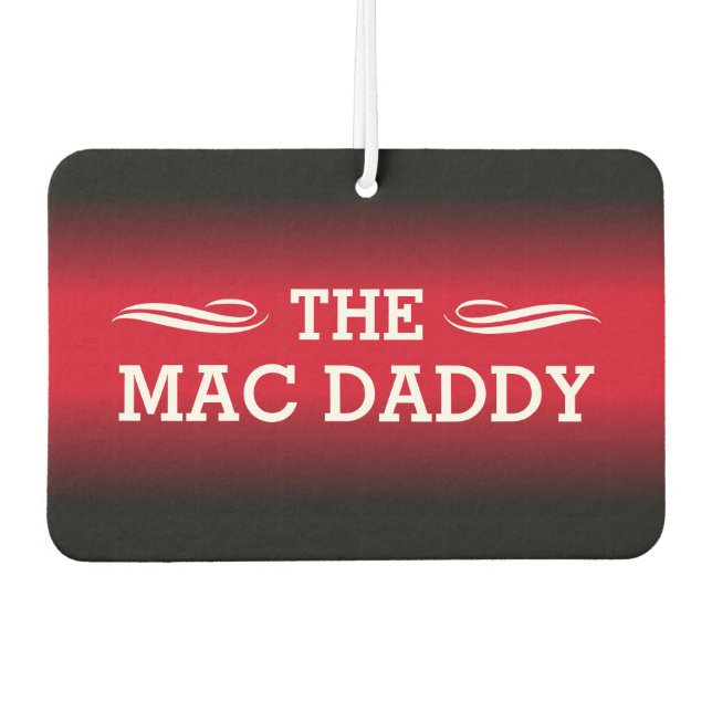 Désodorisant Pour Voiture (VOTRE TEXTE) - Dégradé noir et rouge (Devant)