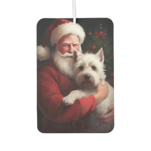 Désodorisant Pour Voiture West Highland White Terrier Santa Claus Noël