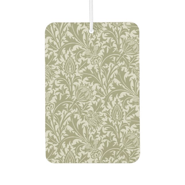 Désodorisant Pour Voiture William Morris Thistle Sage Green Motif (Devant)