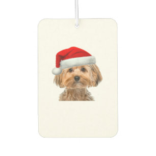 Désodorisant Pour Voiture Yorkie Chemise mignonne Chien Santa Hat Image Drôl