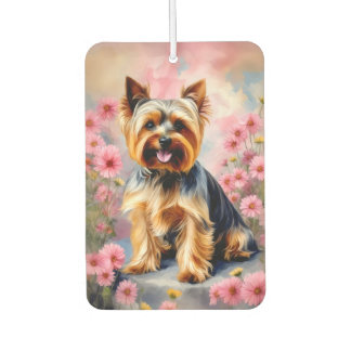 Désodorisant Pour Voiture Yorkie Dog Flower