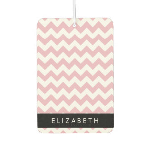 Désodorisant Pour Voiture Zigzag Rose, Chevron Rose, Motif Vague, Votre Nom