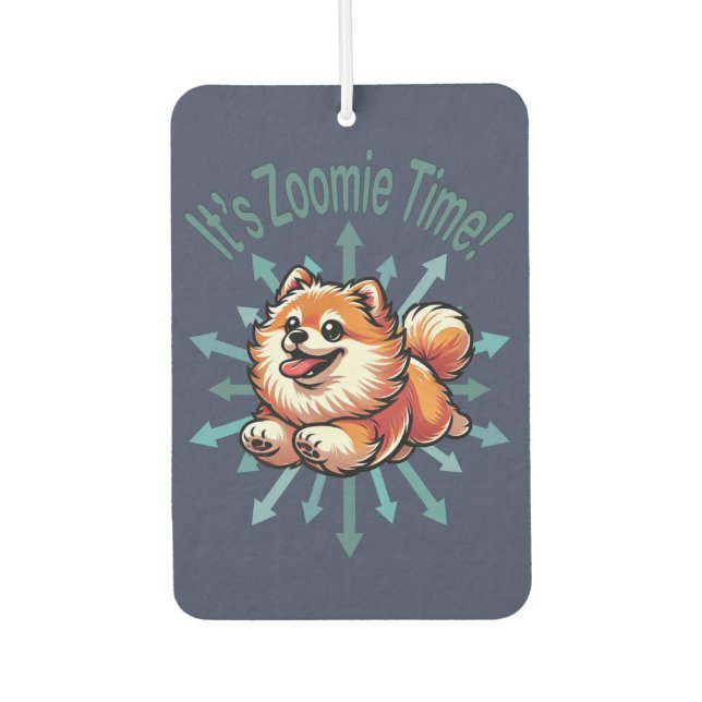 Désodorisant Pour Voiture Zoomie Time Pomeranian (Devant)