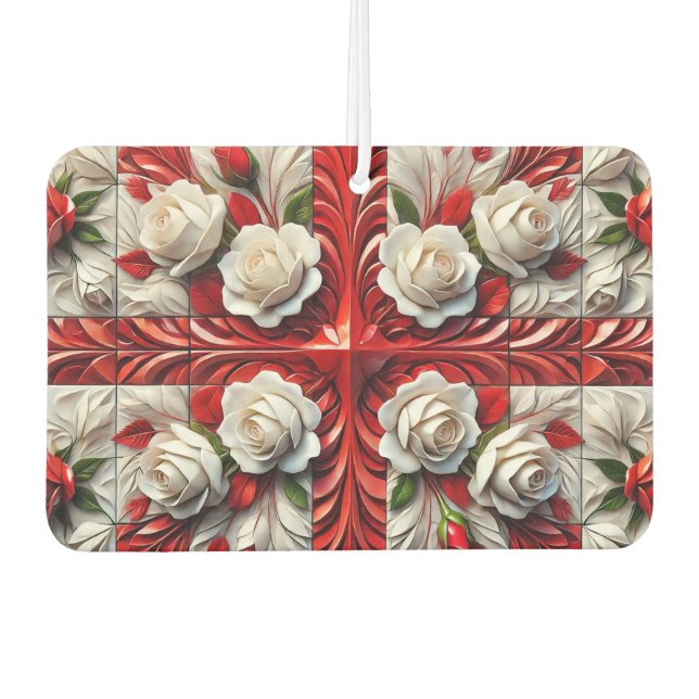 Désodorisants de voiture au design de roses anglai (Devant)