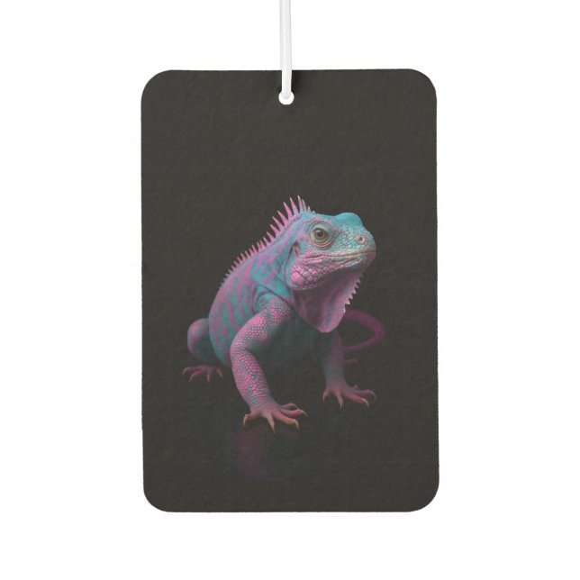 Désodorisants de voiture Black 4 Luxe, Iguane rose (Devant)