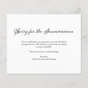 Désolé    BUDGET Élégant Faire-part d'annulation