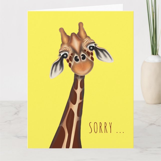Désolé . Carte de voeux Giraffe (Devant)