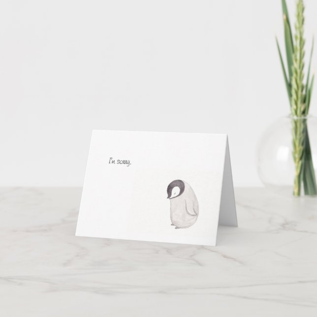 Désolé Carte Pingouin Cute par MiKa Art (Devant)