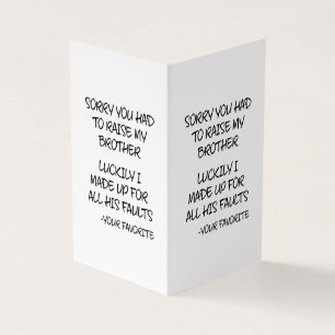 Désolé d'avoir dû élever mon frère - Votre favori