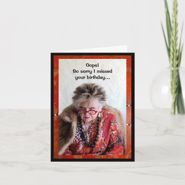 Désolé d'avoir manqué votre carte d'anniversaire (Devant)