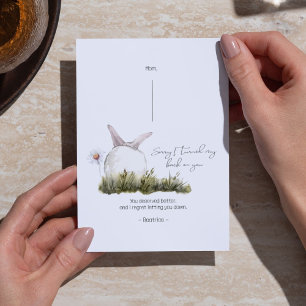 Désolé D'Avoir Tourné Ma Carte D'Excuses Dos