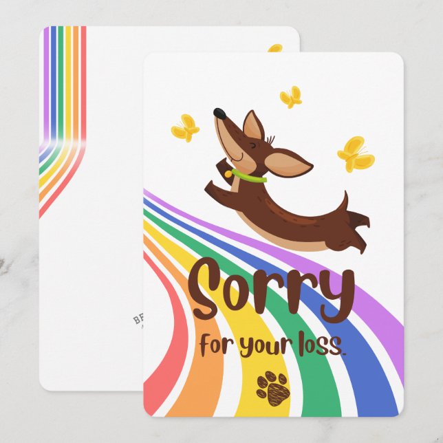 Désolé pour la perte de votre carte de chien (Devant / Derrière)