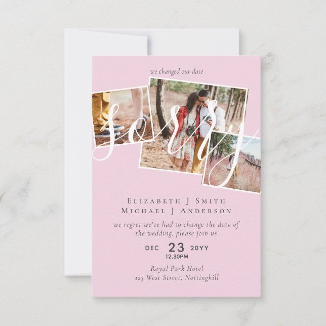 DÉSOLÉ ! Remise du mariage Changement de date PHOT (Devant)