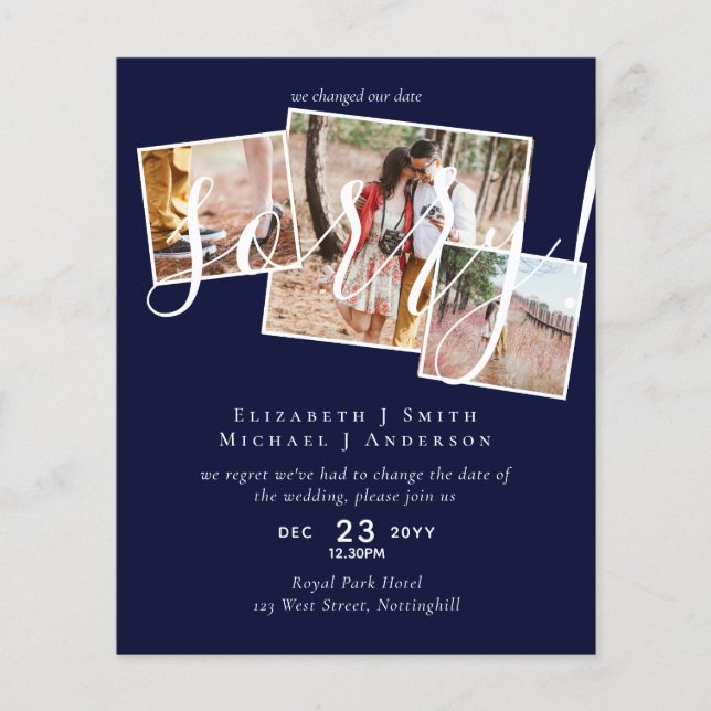 DÉSOLÉ ! Remise du mariage Changement de date PHOT (Devant)