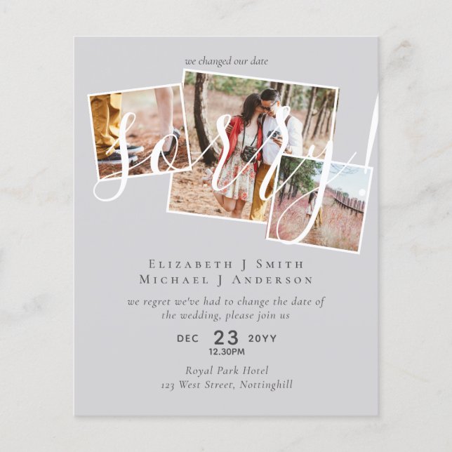 DÉSOLÉ ! Remise du mariage Changement de date PHOT (Devant)