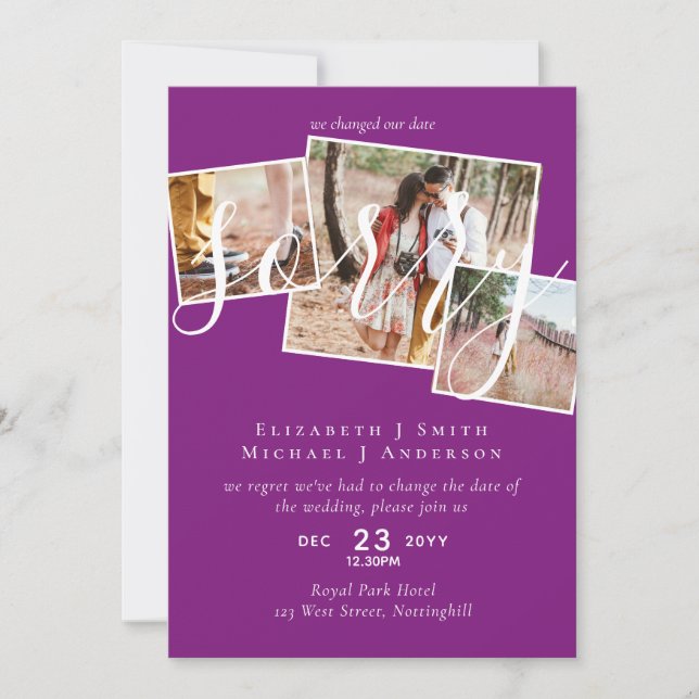 DÉSOLÉ ! Remise du mariage Changement de date PHOT (Devant)