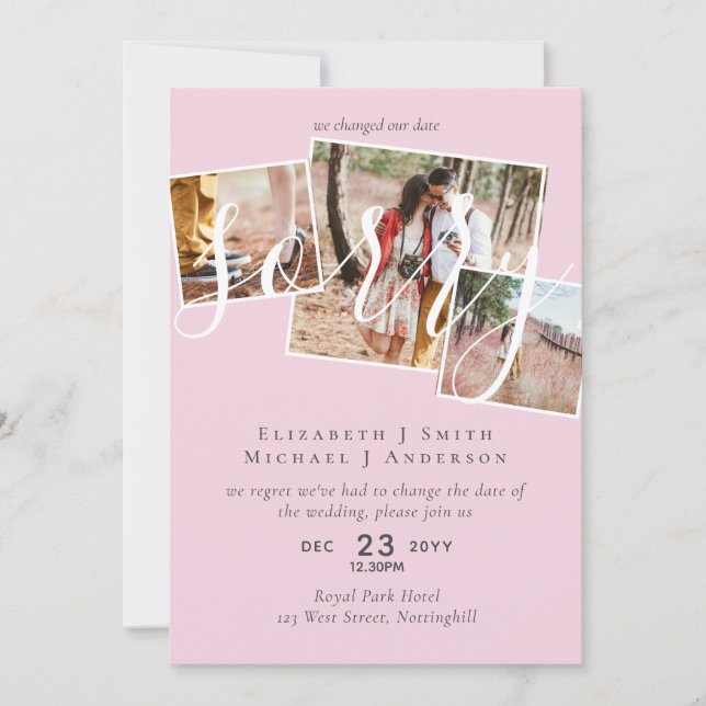 DÉSOLÉ ! Remise du mariage Changement de date PHOT (Devant)