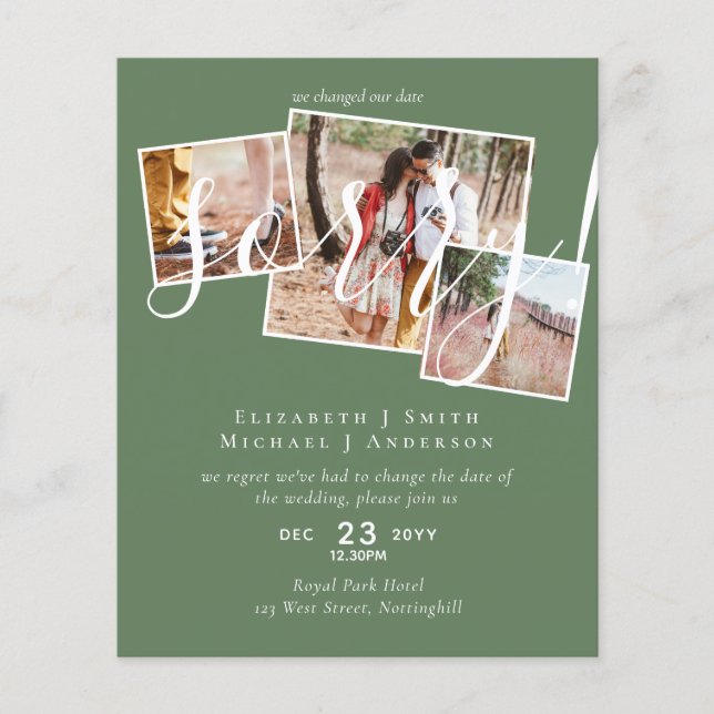 DÉSOLÉ ! Remise du mariage Changement de date PHOT (Devant)