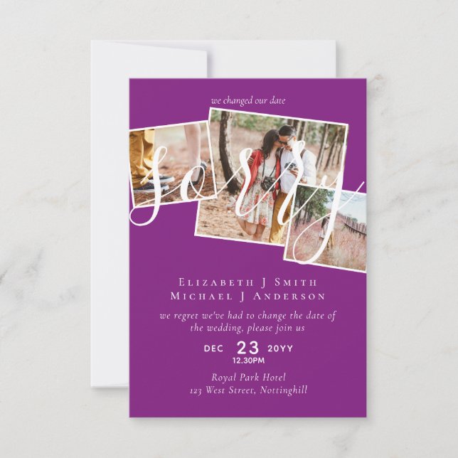 DÉSOLÉ ! Remise du mariage Changement de date PHOT (Devant)