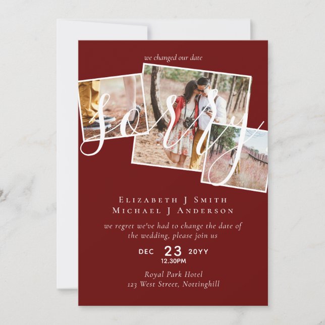 DÉSOLÉ ! Remise du mariage Changement de date PHOT (Devant)