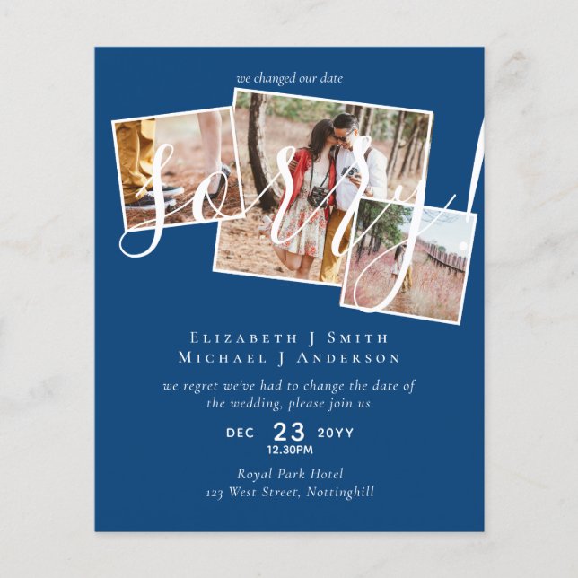 DÉSOLÉ ! Report de mariage Changement de date PHOT (Devant)