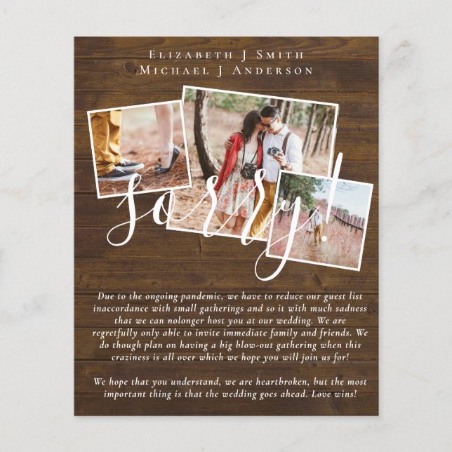 DÉSOLÉ ! Vous n'êtes pas invité aux REGRETS Mariag (Devant)