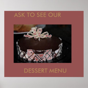 DESSERT MENU GÂTEAUX ART POSTER