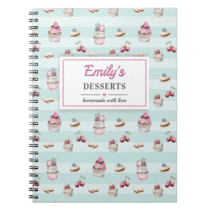 Dessert Recette Livre Baker Chef Cook Blank Carnet