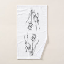 Dessin à la main Iris Art Botanique Original