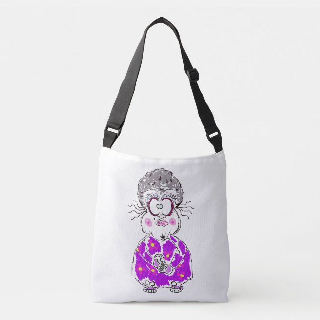 DESSIN AMUSANT VIEUX LADY MARGARET SHOULDER SAC FO (Devant)