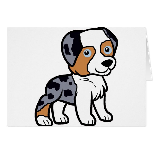 dessin animé aussie blue merle (Devant horizontal)