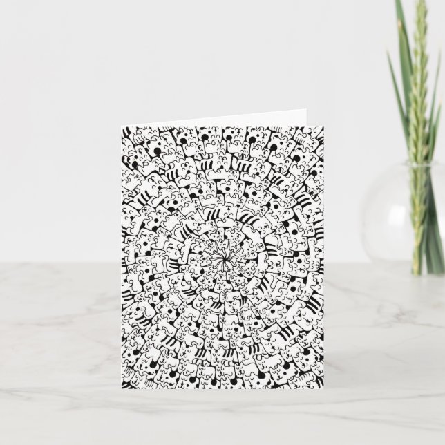 Dessin animé Beaucoup de chats Mandala Art Design  (Devant)