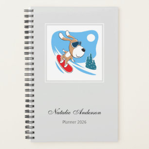 Dessin Animé Chien Mignon Planche à Neige Sport 20