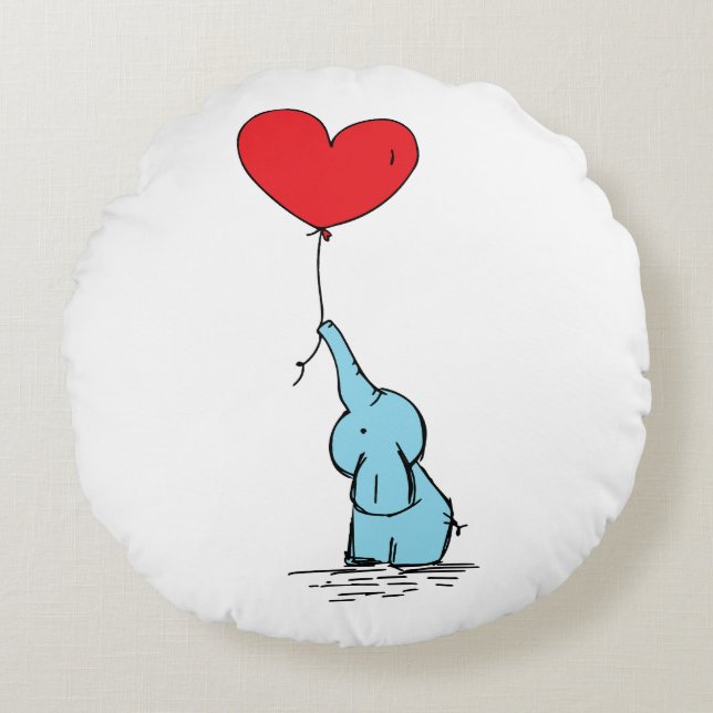 dessin animé coussin autour d'un éléphant (Devant)
