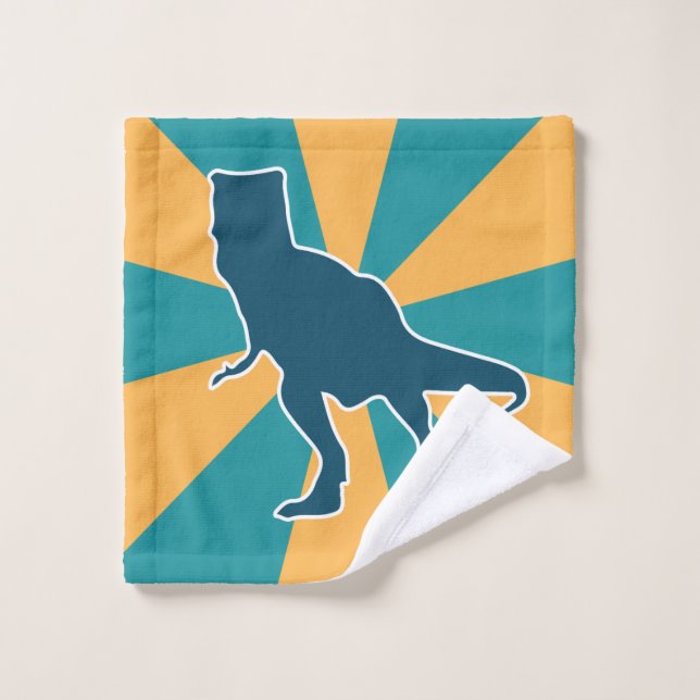 Dessin animé de dinosaure T-rex en colère (Gant de toilette)