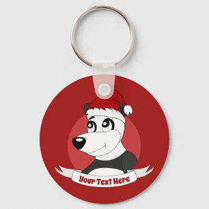 Dessin animé de Noël avec porte-clés ourson panda 