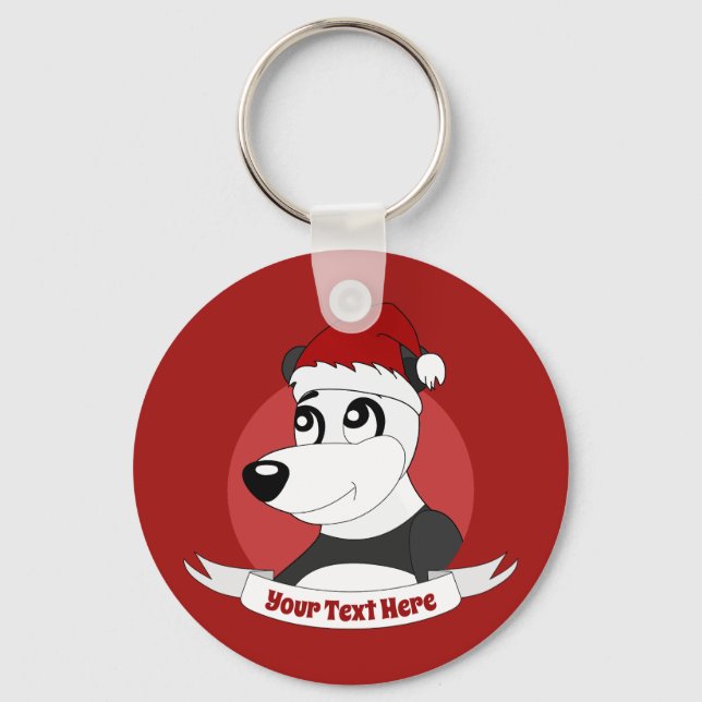 Dessin animé de Noël avec porte-clés ourson panda  (Recto)