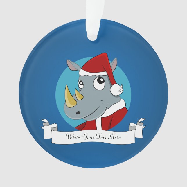 Dessin animé de rhinocéros de Noël (devant)