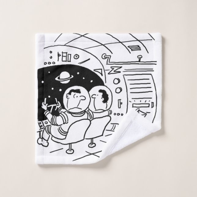 Dessin animé de vaisseau spatial avec livraison de (Gant de toilette)