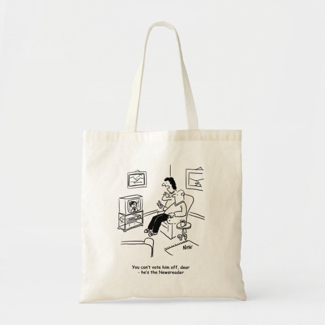 Dessin animé de vote à la télévision. Sac drôle (Devant)