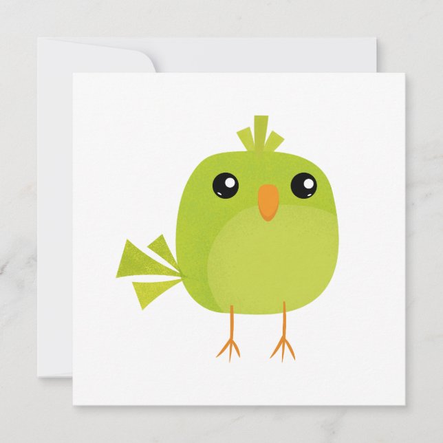 Dessin animé d'oiseau vert   (Devant)