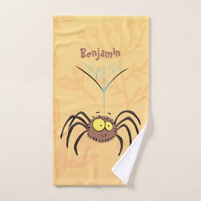 Dessin animé drôle de petite araignée mignonne et  (Serviette à main)
