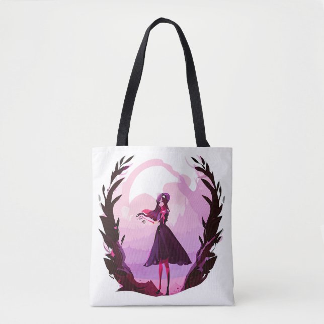 dessin animé fille sac fourre-tout (Devant)