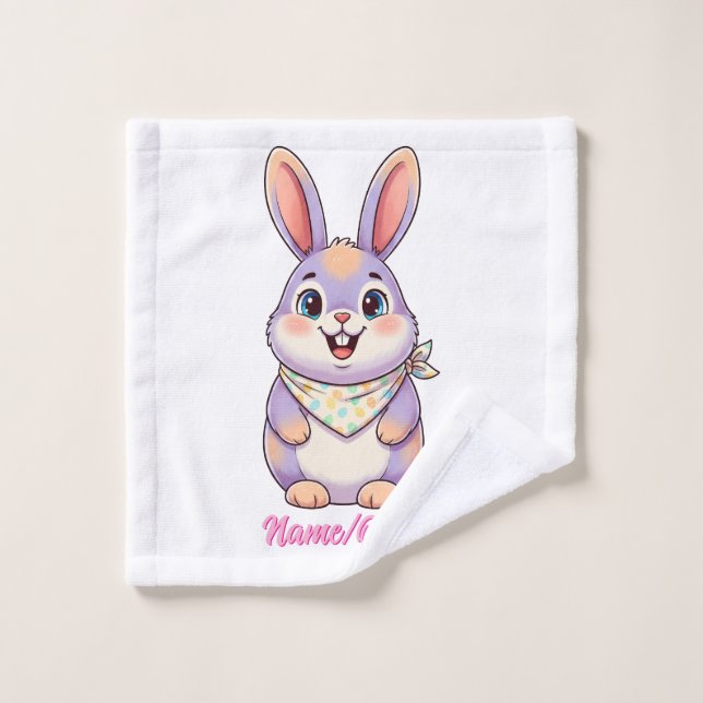 Dessin animé mignon de lapin de Pâques (Gant de toilette)
